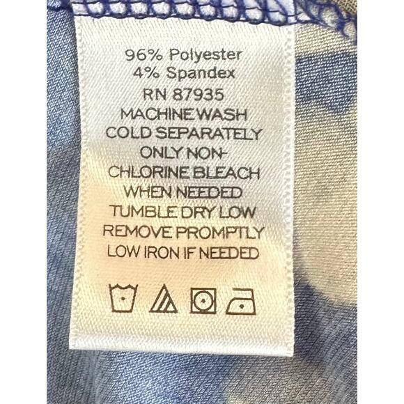 Susan Graver Printed Liquid Knit Hi-Low Hem Dress Blue Floral Size 2X Sleeveless - Picture 10 of 10